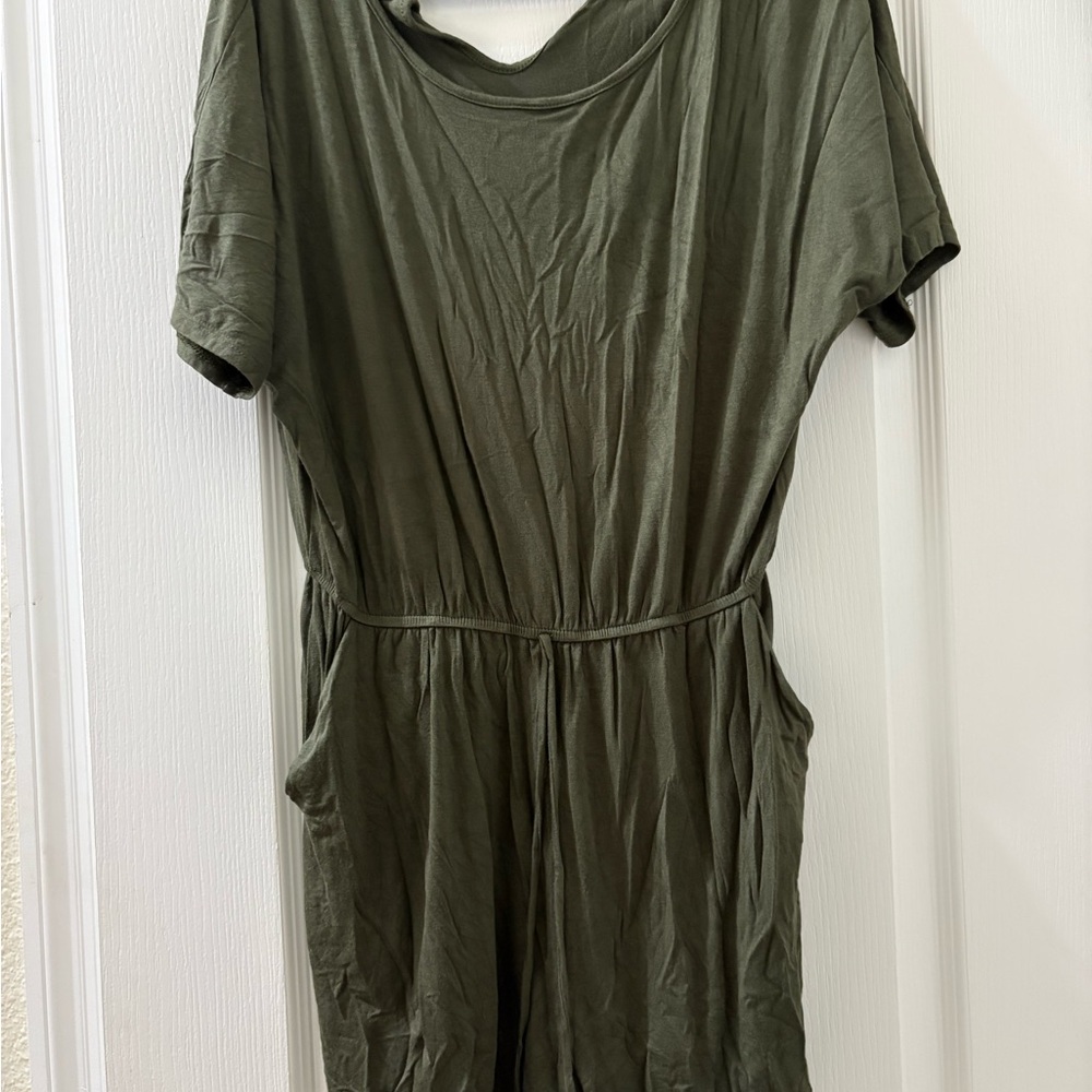 Women’s Short-Sleeve Olive Green Jumpsuit